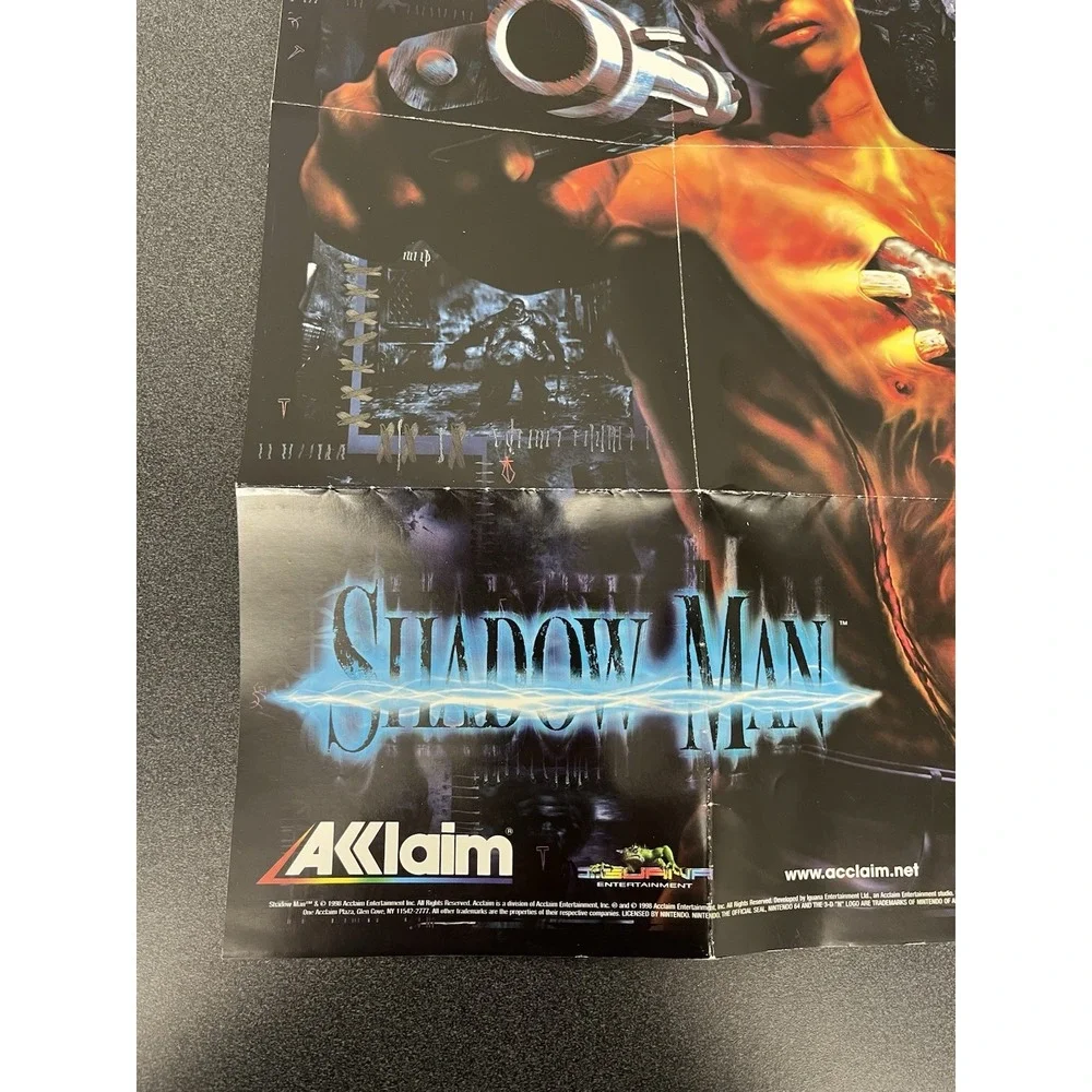 Shadow Man South Park N64 Authentic Poster Insert Only Nintendo 64 Two-Sided